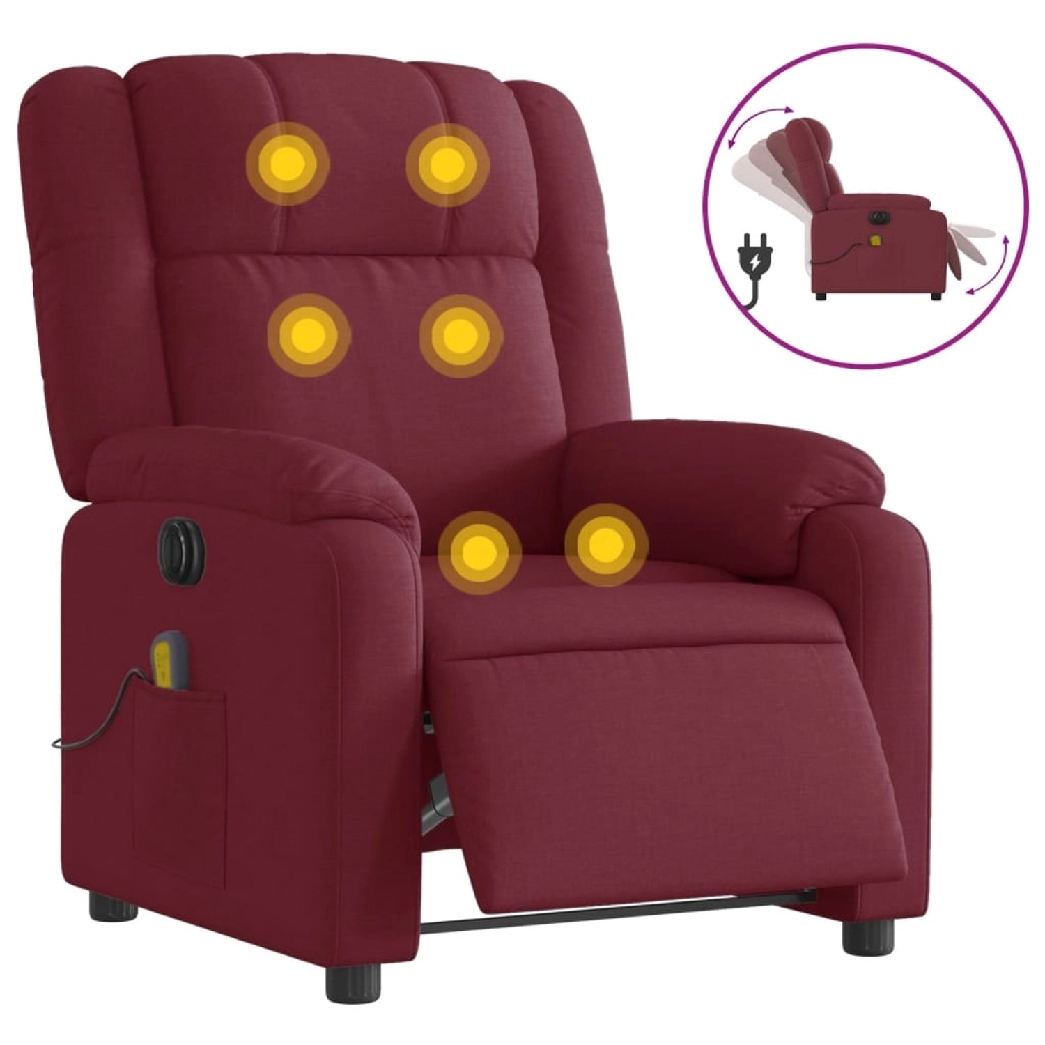 vidaXL Massagesessel Elektrisch Weißrot Stoff Modell 3 vidaXL Massagesessel Elektrisch Weißrot Stoff Modell 3 von VIDAXL