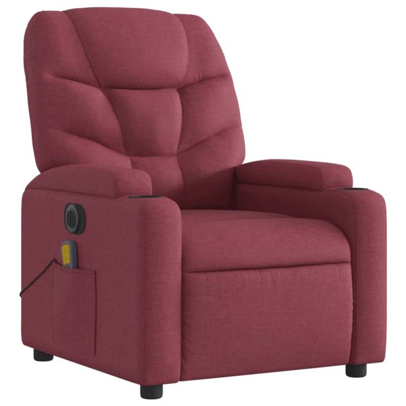 vidaXL Massagesessel Elektrisch Weißrot Stoff Modell 6 von VIDAXL