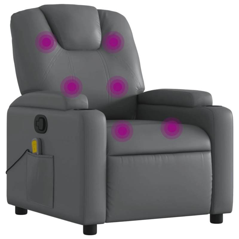 vidaXL Massagesessel Grau Kunstleder Modell 5 vidaXL Massagesessel Grau Kunstleder Modell 5 von VIDAXL