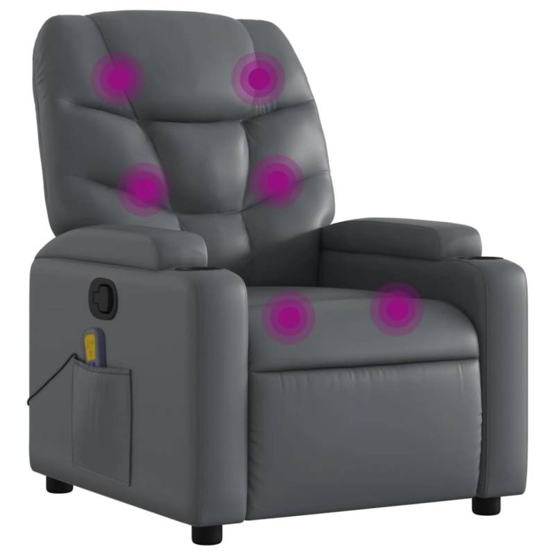 vidaXL Massagesessel Grau Kunstleder Modell 6 von VIDAXL