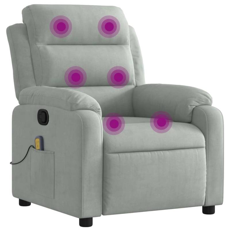 vidaXL Massagesessel Hellgrau Samt von VIDAXL