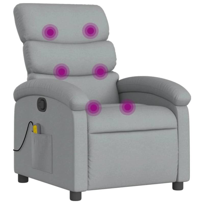vidaXL Massagesessel Hellgrau Stoff Modell 3 von VIDAXL