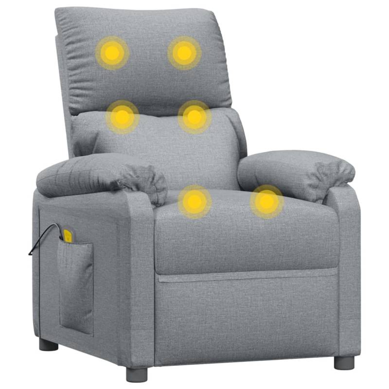 vidaXL Massagesessel Hellgrau Stoff Modell 30 von VIDAXL