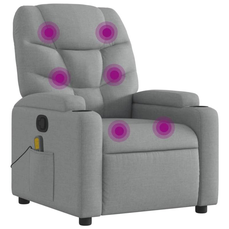 vidaXL Massagesessel Hellgrau Stoff Modell 6 von VIDAXL