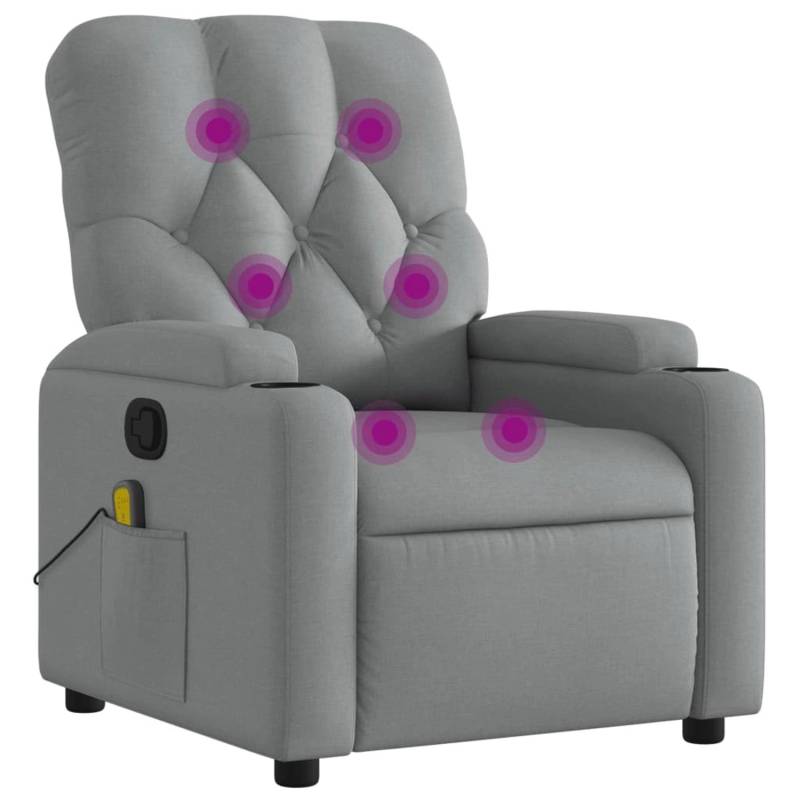 vidaXL Massagesessel Hellgrau Stoff Modell 8 von VIDAXL