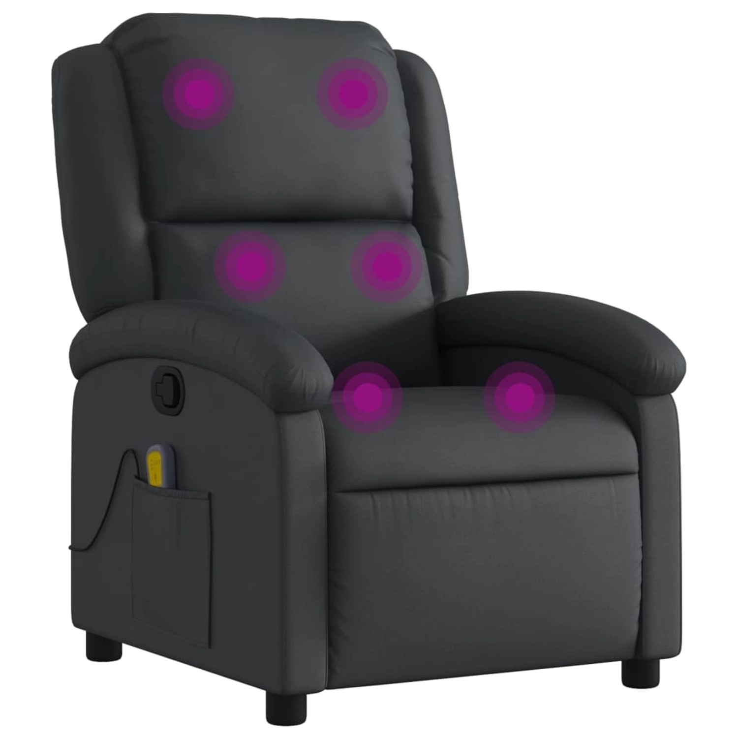 vidaXL Massagesessel Schwarz Echtleder von VIDAXL