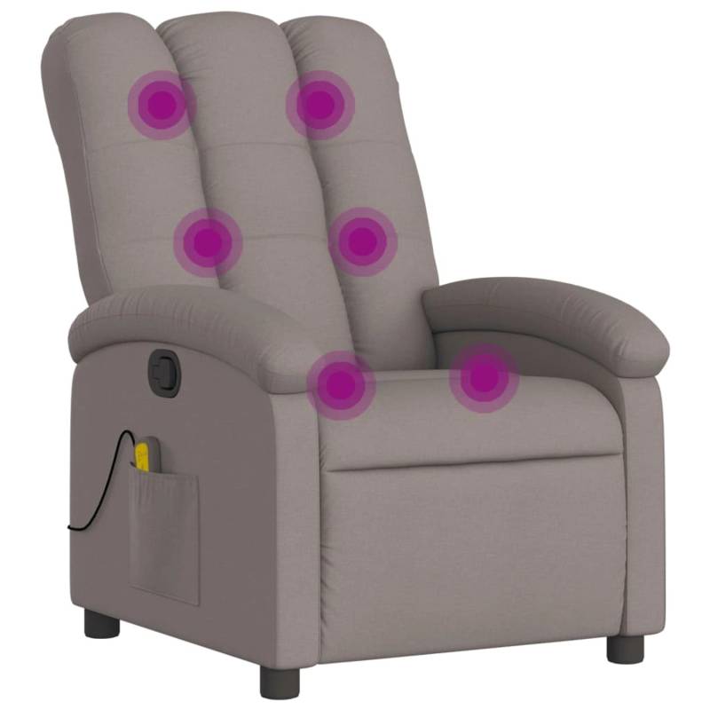 vidaXL Massagesessel Taupe Stoff Modell 2 von VIDAXL