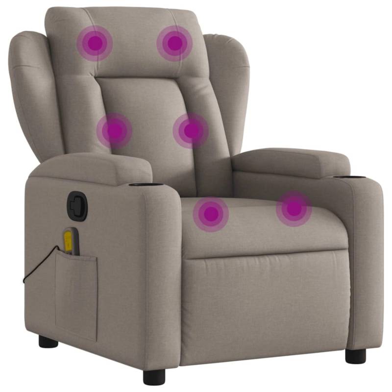 vidaXL Massagesessel Taupe Stoff Modell 6 von VIDAXL