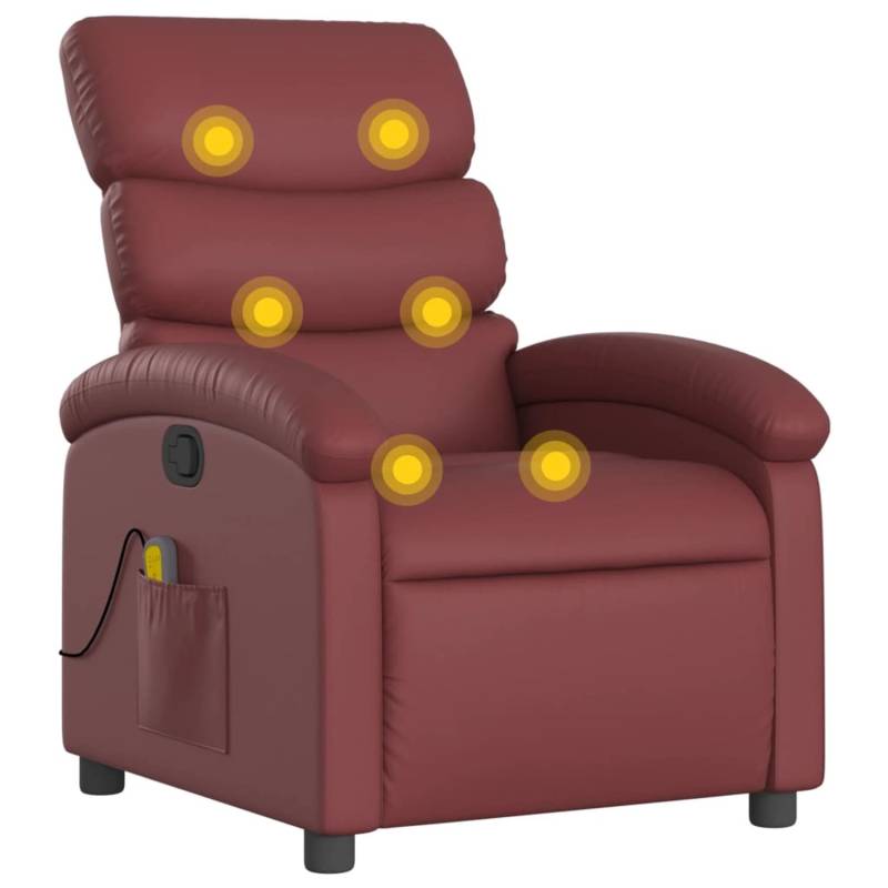 vidaXL Massagesessel Weißrot Kunstleder Modell 3 von VIDAXL