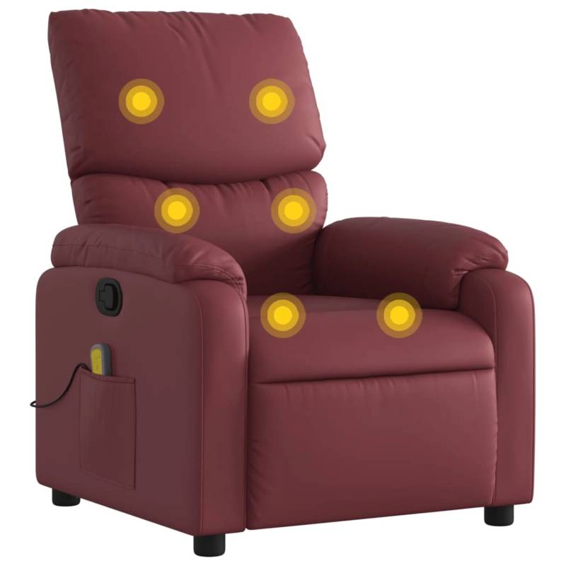vidaXL Massagesessel Weißrot Kunstleder Modell 8 von VIDAXL