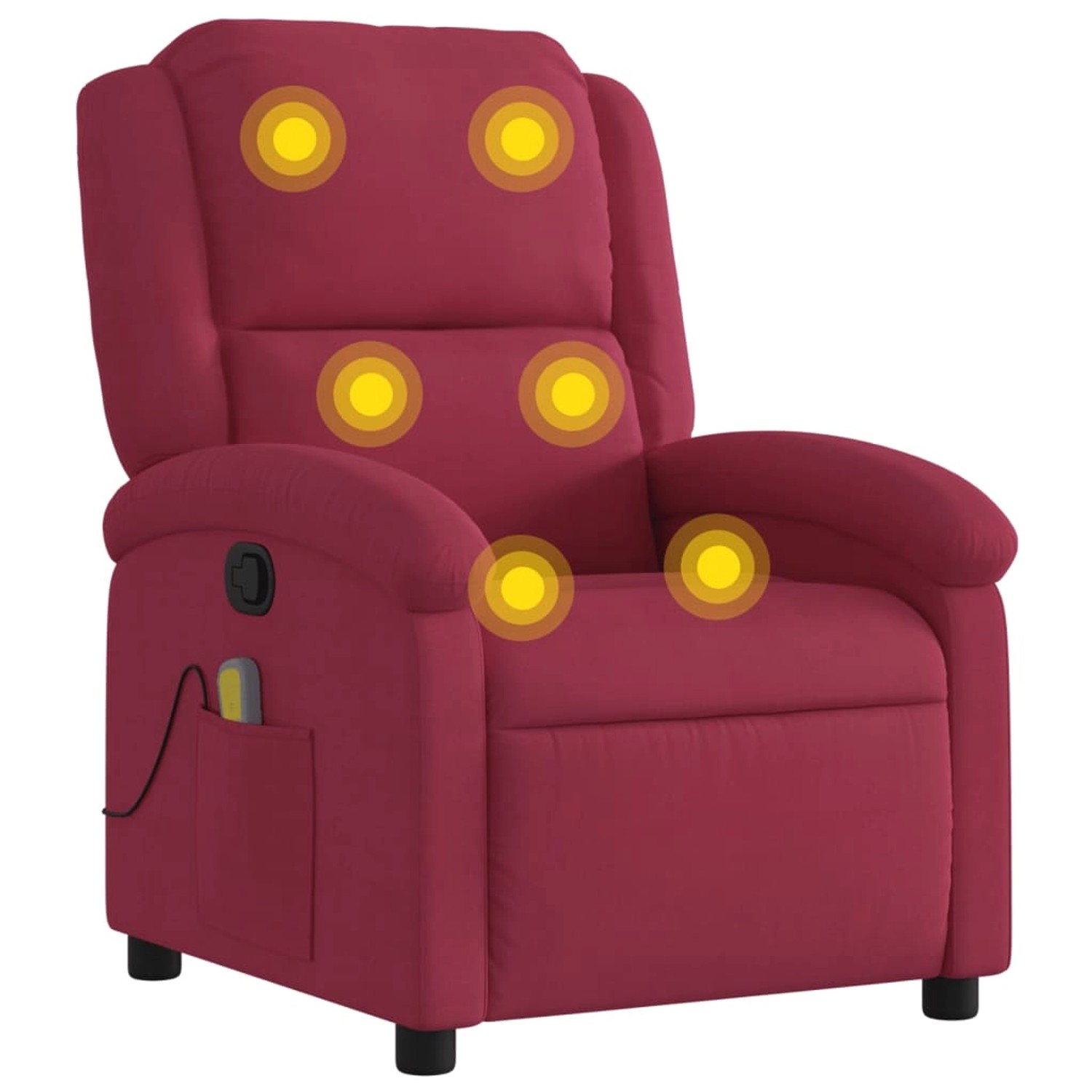 vidaXL Massagesessel Weißrot Samt Modell 1 von VIDAXL
