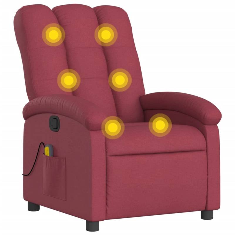 vidaXL Massagesessel Weißrot Stoff Modell 1 von VIDAXL