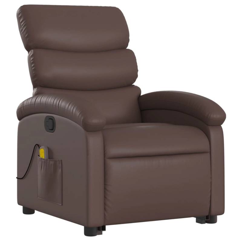 vidaXL Massagesessel mit Aufstehhilfe Braun Kunstleder Modell 10 von VIDAXL