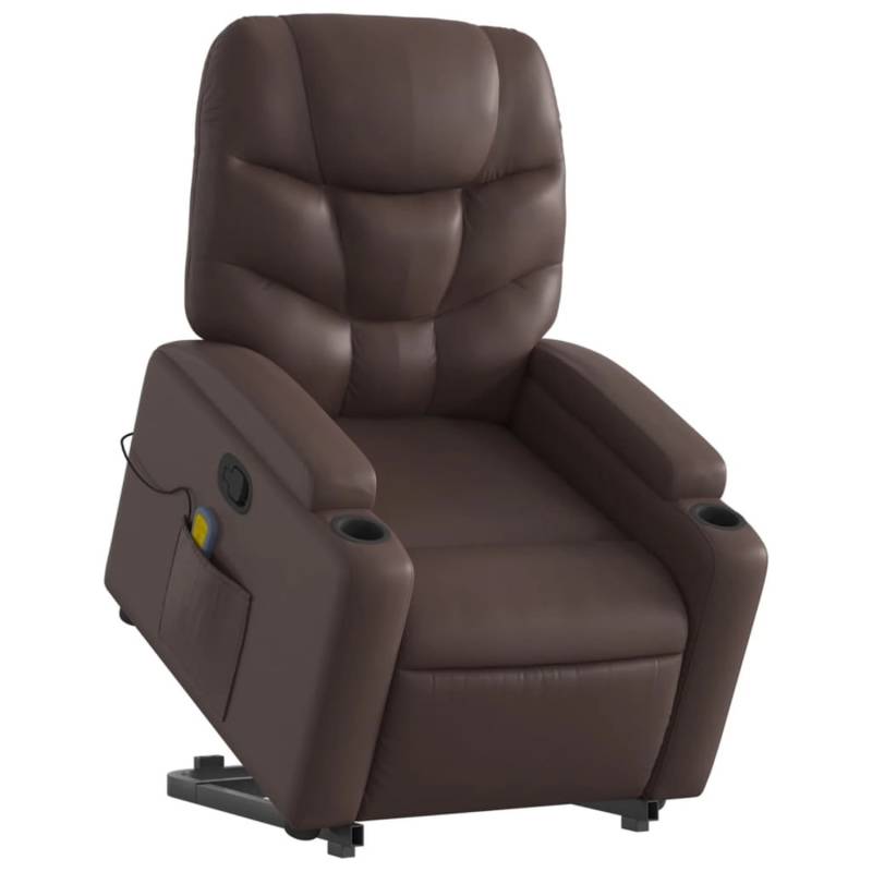 vidaXL Massagesessel mit Aufstehhilfe Braun Kunstleder Modell 5 von VIDAXL