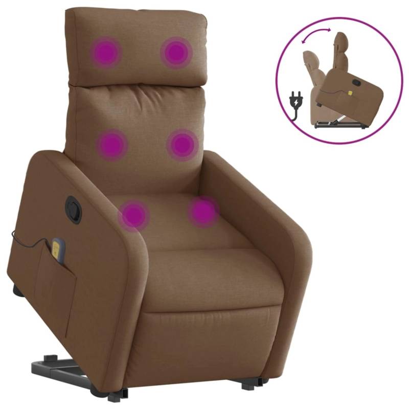 vidaXL Massagesessel mit Aufstehhilfe Braun Stoff Modell 13 von VIDAXL