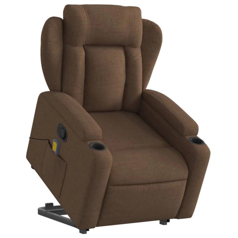 vidaXL Massagesessel mit Aufstehhilfe Braun Stoff Modell 4 von VIDAXL
