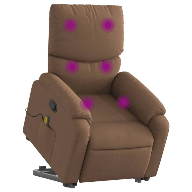 vidaXL Massagesessel mit Aufstehhilfe Braun Stoff Modell 9 von VIDAXL