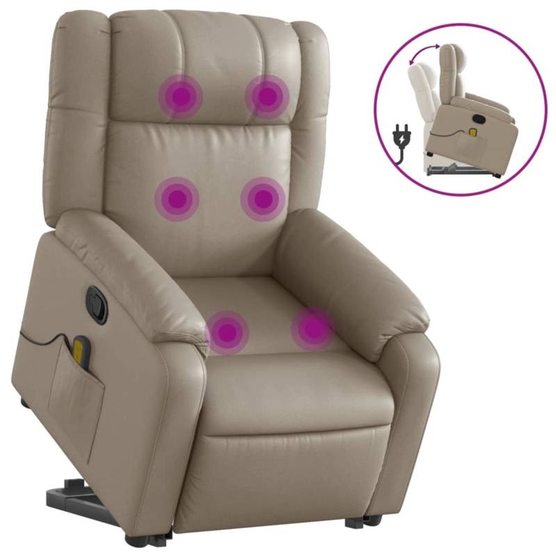 vidaXL Massagesessel mit Aufstehhilfe Cappuccino-Braun Kunstleder Modell 4 von VIDAXL