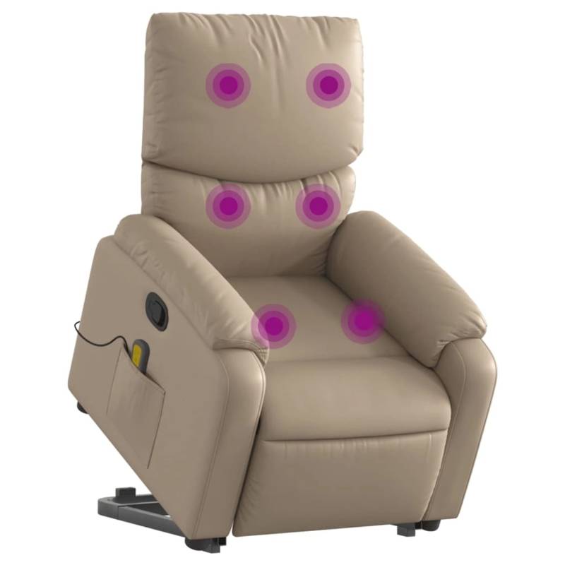 vidaXL Massagesessel mit Aufstehhilfe Cappuccino-Braun Kunstleder Modell 8 von VIDAXL