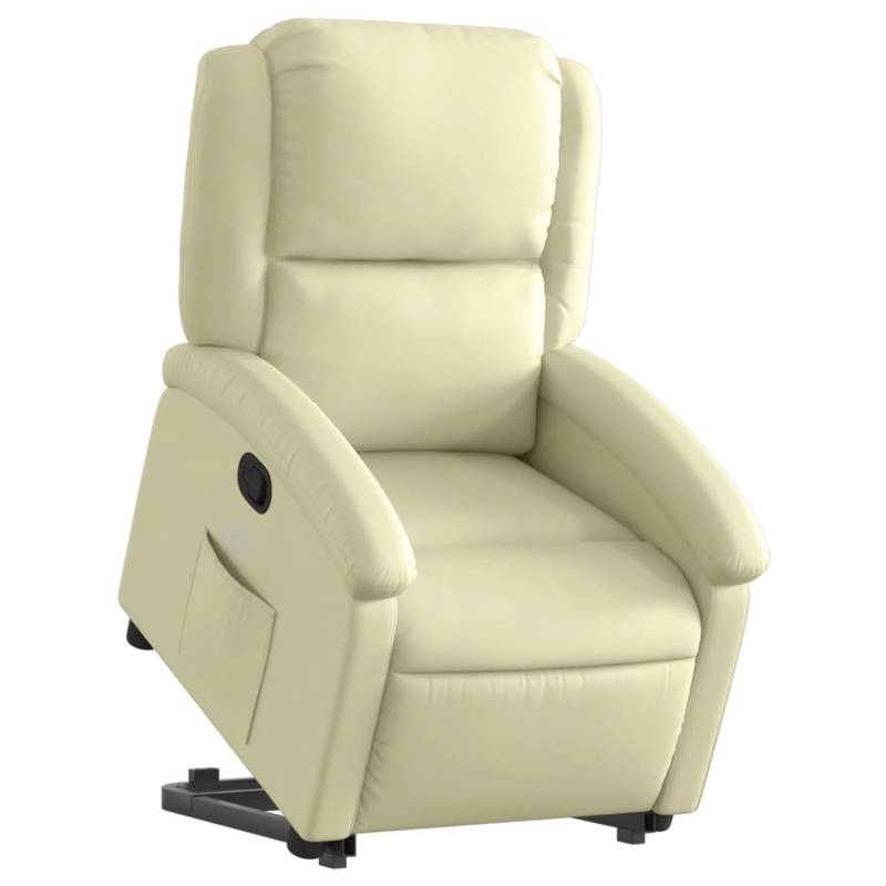 vidaXL Massagesessel mit Aufstehhilfe Creme Echtleder von VIDAXL
