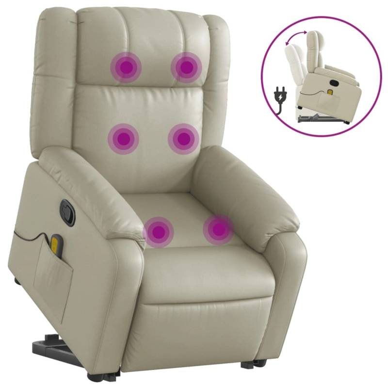 vidaXL Massagesessel mit Aufstehhilfe Creme Kunstleder Modell 7 von VIDAXL
