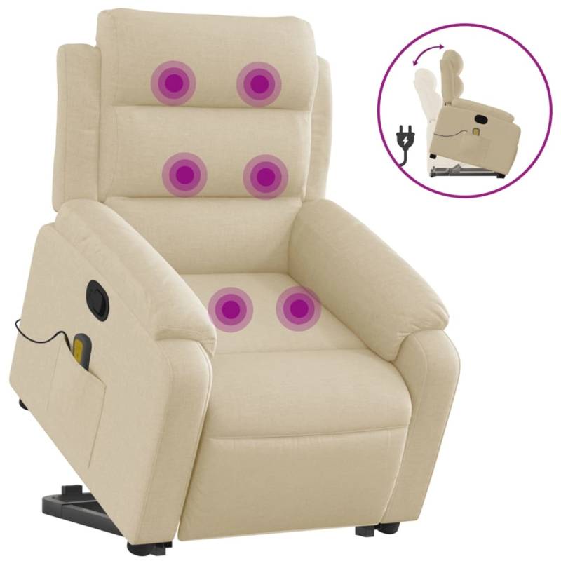 vidaXL Massagesessel mit Aufstehhilfe Creme Stoff Modell 1 von VIDAXL