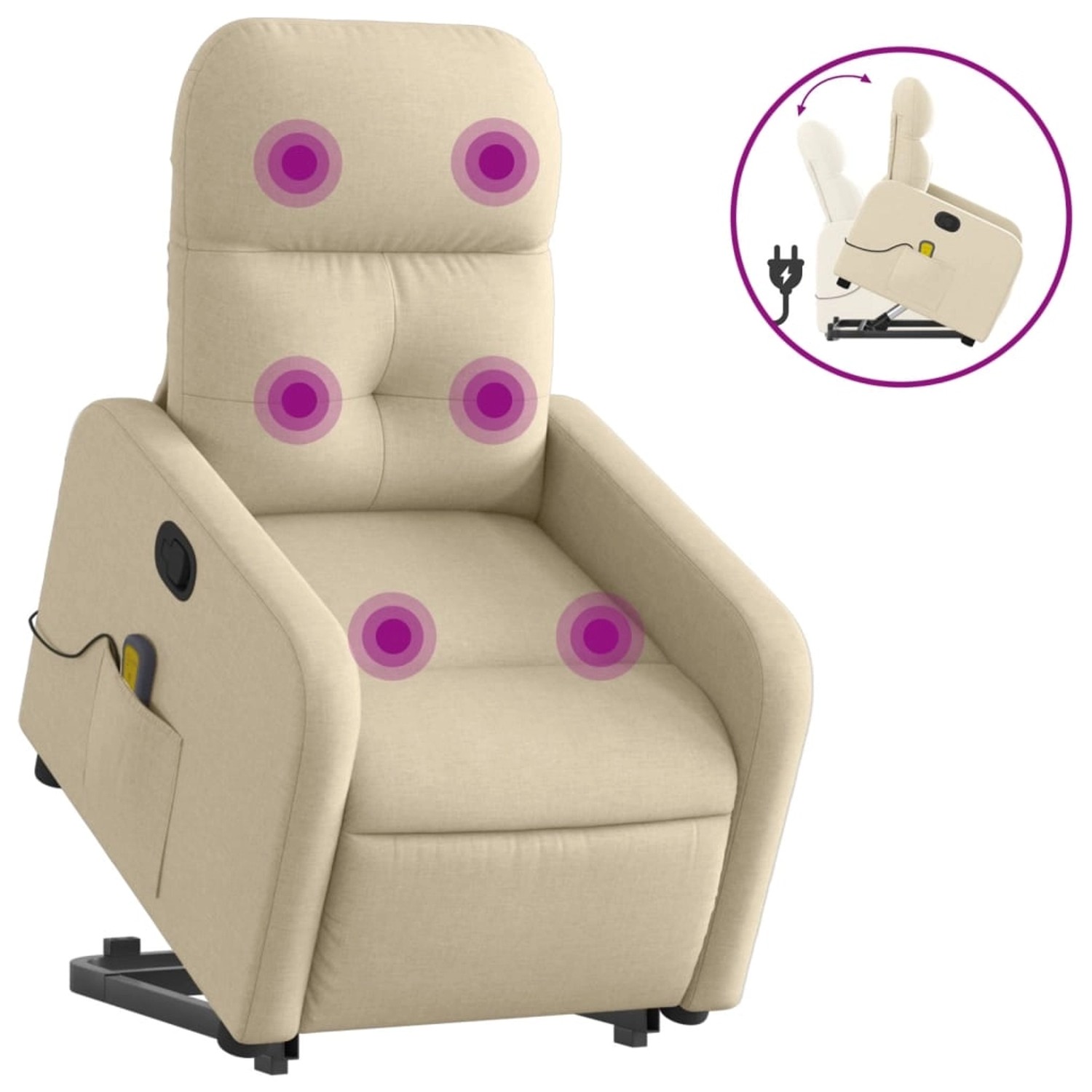 vidaXL Massagesessel mit Aufstehhilfe Creme Stoff Modell 12 vidaXL Massagesessel mit Aufstehhilfe Creme Stoff Modell 12 von VIDAXL