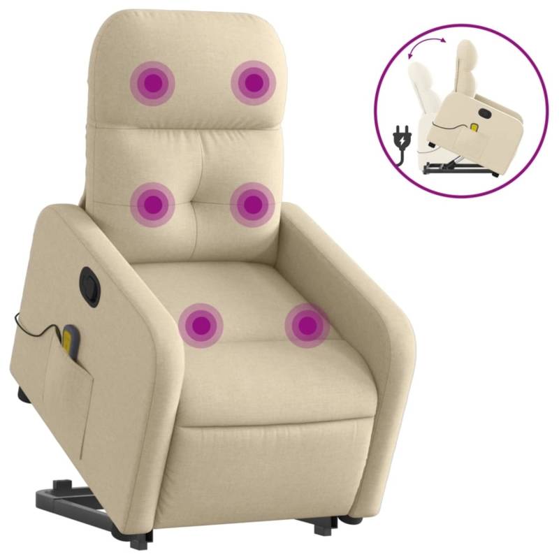 vidaXL Massagesessel mit Aufstehhilfe Creme Stoff Modell 12 von VIDAXL