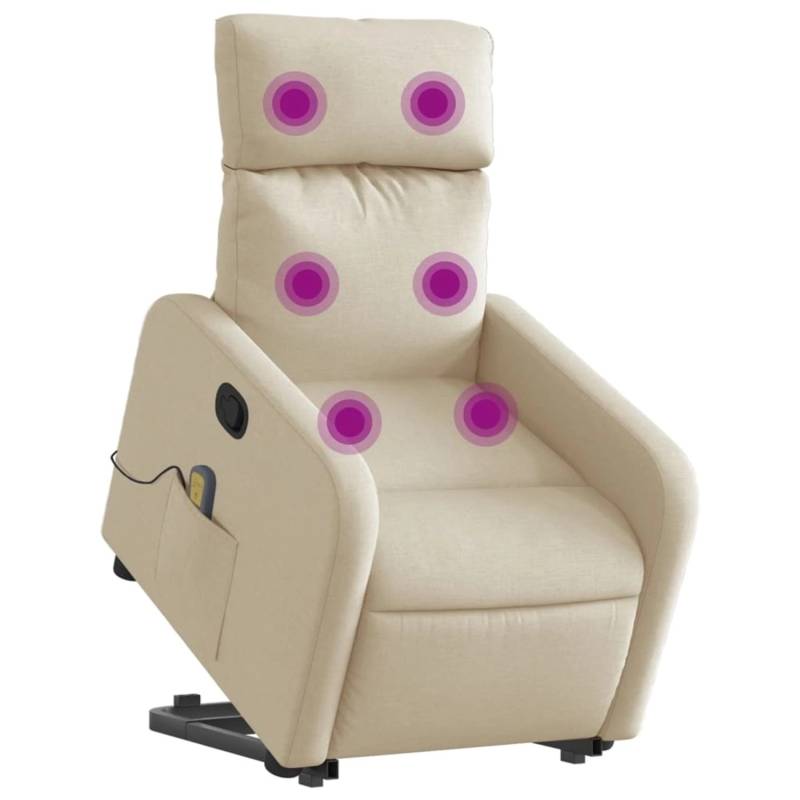 vidaXL Massagesessel mit Aufstehhilfe Creme Stoff Modell 13 von VIDAXL