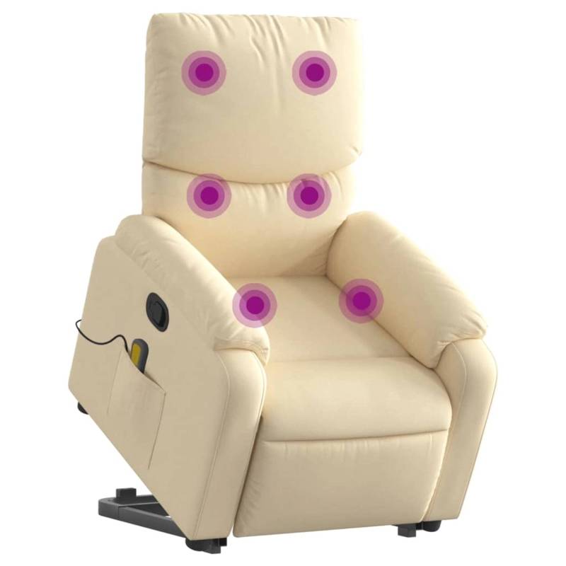 vidaXL Massagesessel mit Aufstehhilfe Creme Stoff Modell 4 von VIDAXL