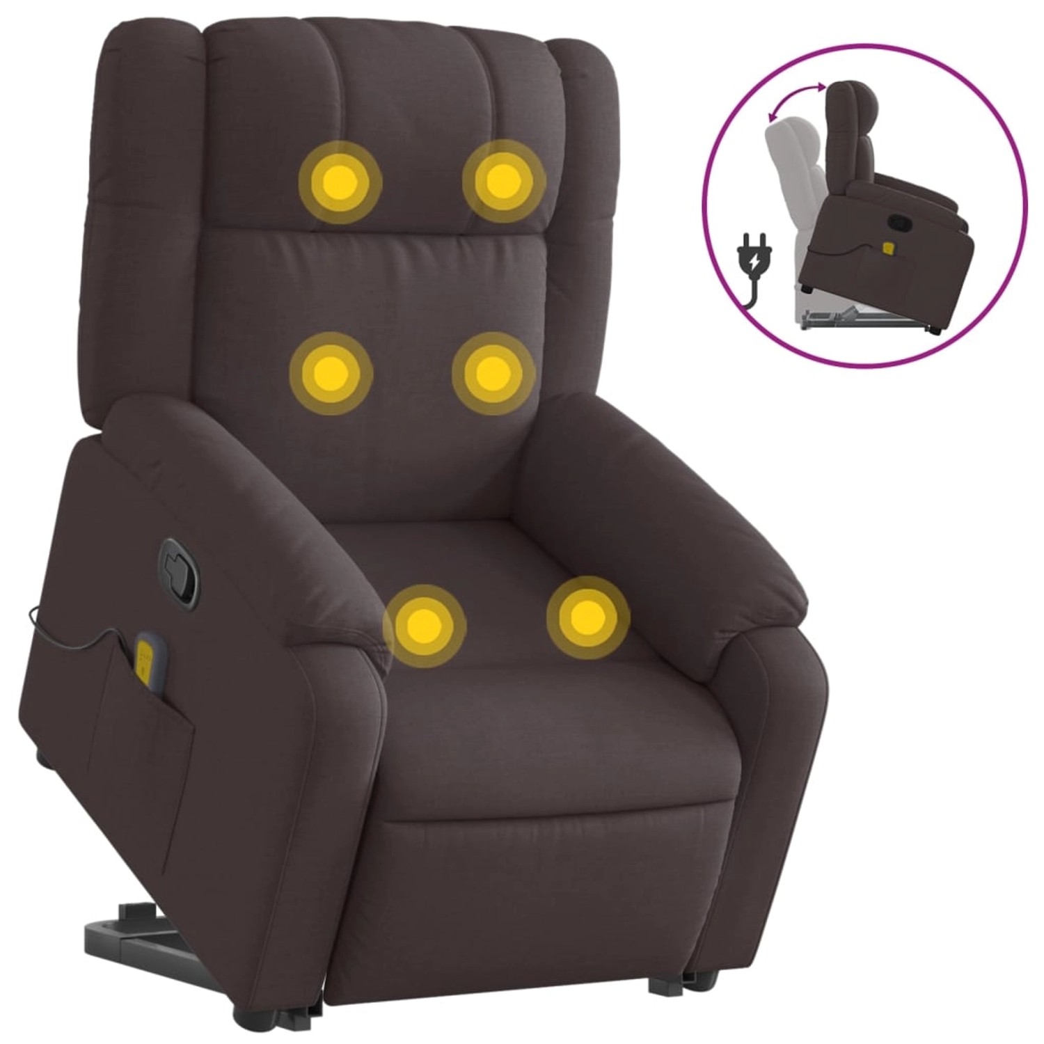 vidaXL Massagesessel mit Aufstehhilfe Dunkelbraun Stoff Modell 10 vidaXL Massagesessel mit Aufstehhilfe Dunkelbraun Stoff Modell 10 von VIDAXL