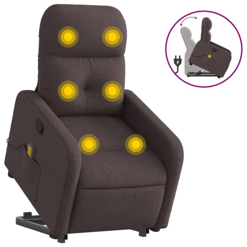 vidaXL Massagesessel mit Aufstehhilfe Dunkelbraun Stoff Modell 12 vidaXL Massagesessel mit Aufstehhilfe Dunkelbraun Stoff Modell 12 von VIDAXL