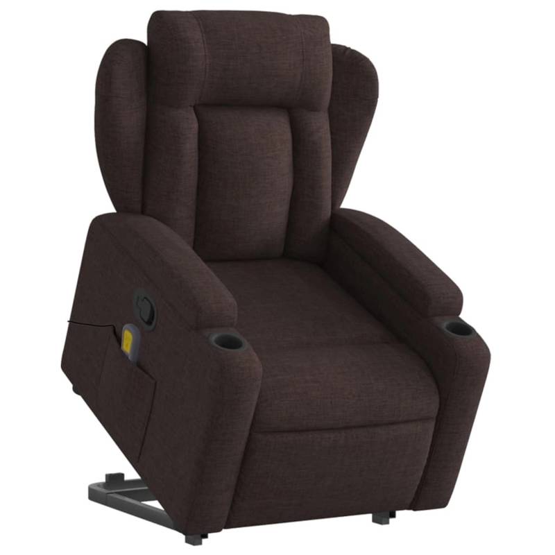 vidaXL Massagesessel mit Aufstehhilfe Dunkelbraun Stoff Modell 8 von VIDAXL