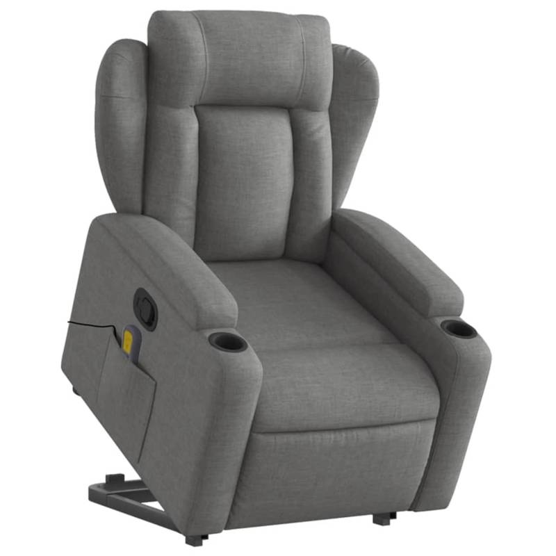 vidaXL Massagesessel mit Aufstehhilfe Dunkelgrau Samt Modell 7 von VIDAXL