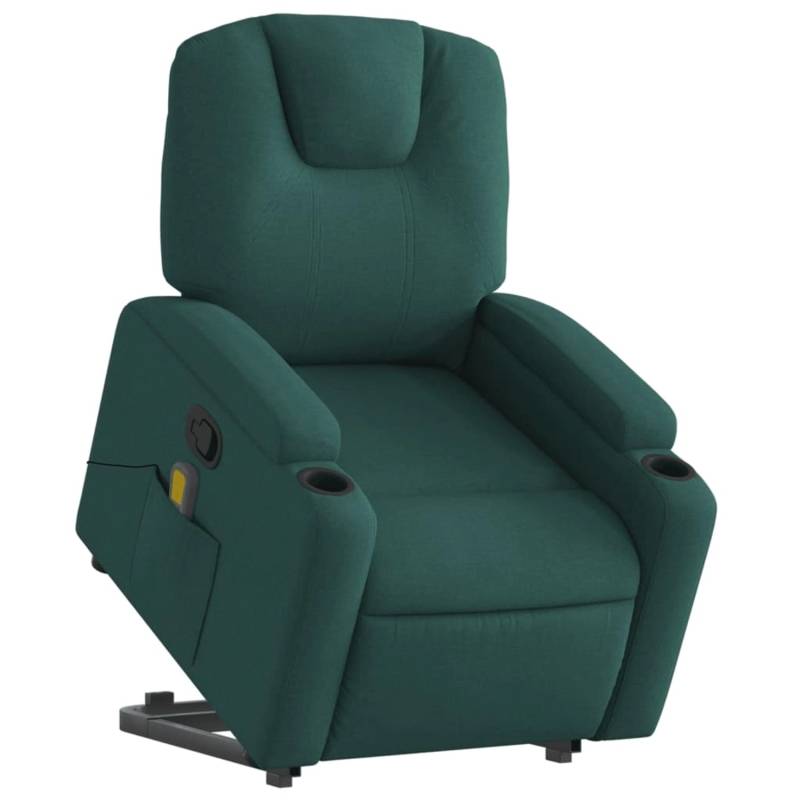 vidaXL Massagesessel mit Aufstehhilfe Dunkelgrün Stoff Modell 7 von VIDAXL