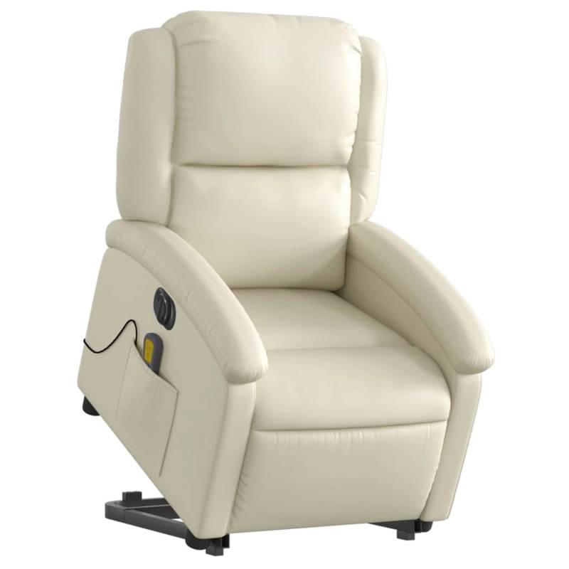 vidaXL Massagesessel mit Aufstehhilfe Elektrisch Creme Kunstleder Modell 4 von VIDAXL