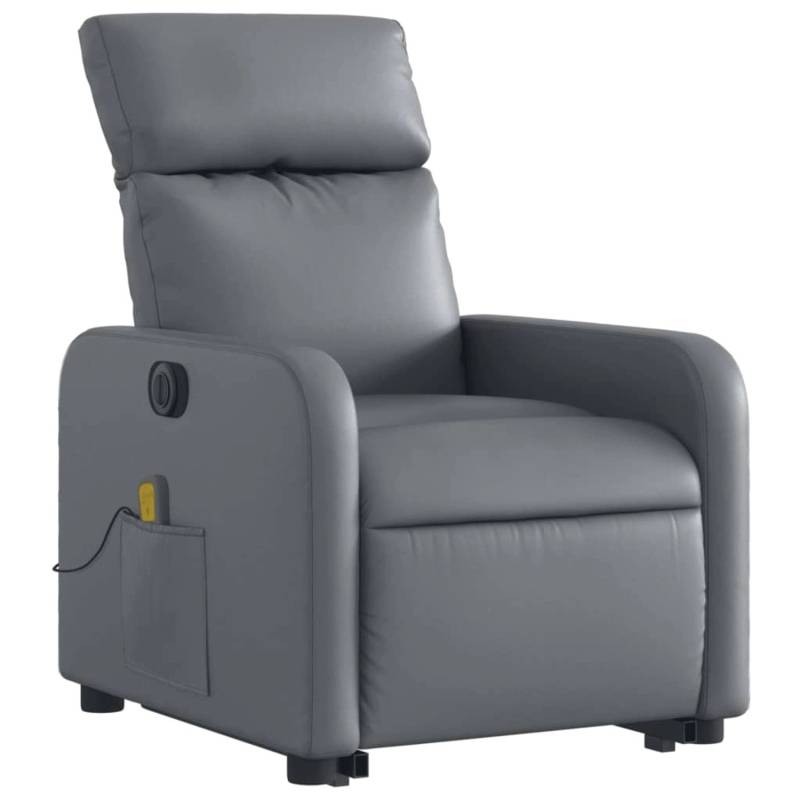 vidaXL Massagesessel mit Aufstehhilfe Elektrisch Grau Kunstleder Modell 12 von VIDAXL
