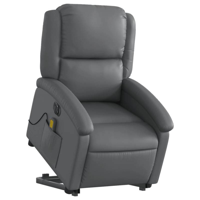 vidaXL Massagesessel mit Aufstehhilfe Elektrisch Grau Kunstleder Modell 2 von VIDAXL