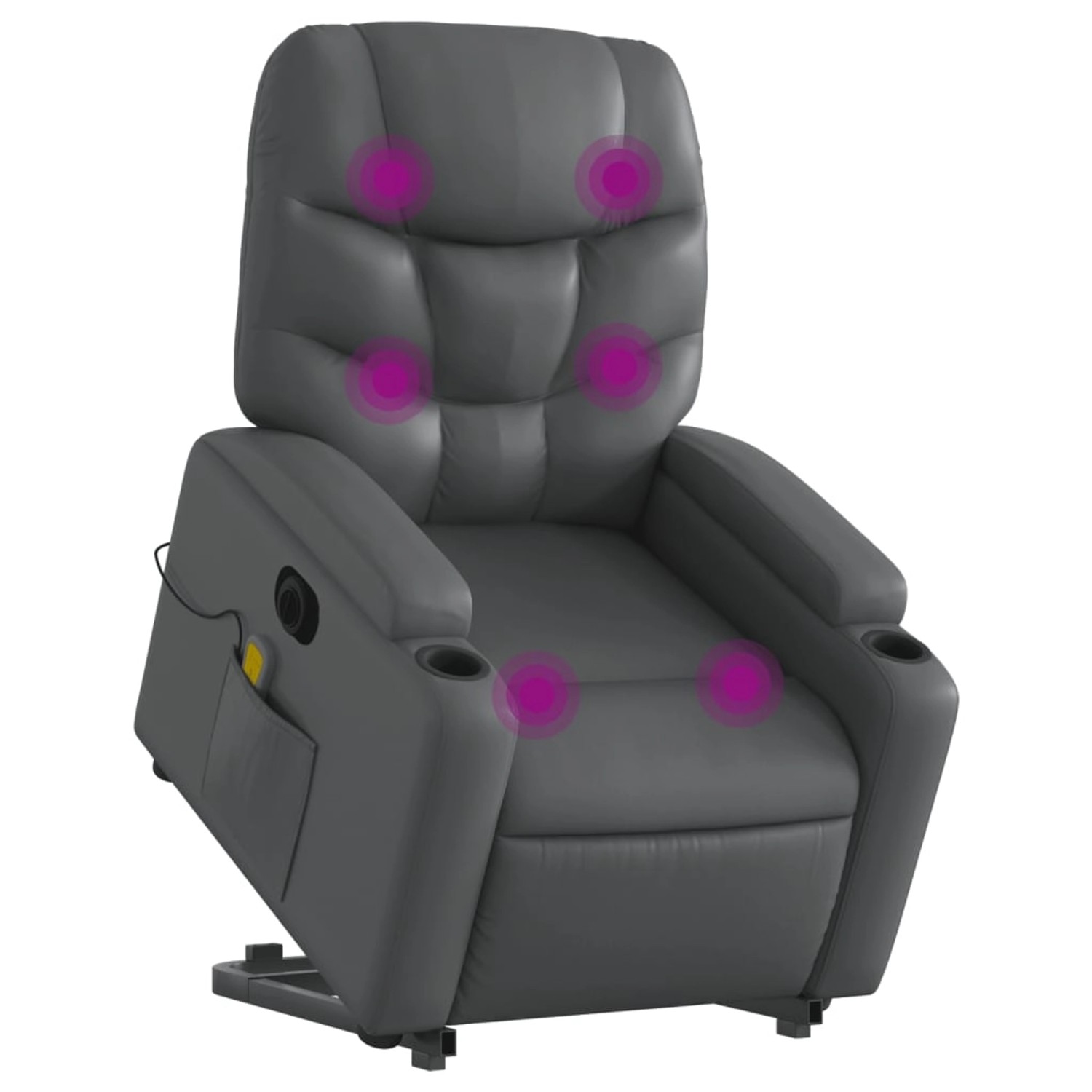 vidaXL Massagesessel mit Aufstehhilfe Elektrisch Grau Kunstleder Modell 5 von VIDAXL