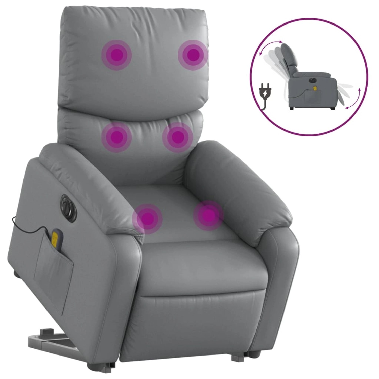 vidaXL Massagesessel mit Aufstehhilfe Elektrisch Grau Kunstleder Modell 6 vidaXL Massagesessel mit Aufstehhilfe Elektrisch Grau Kunstleder Modell 6 von VIDAXL