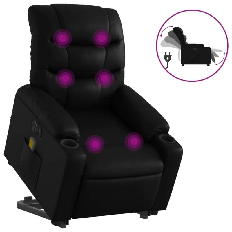 vidaXL Massagesessel mit Aufstehhilfe Elektrisch Schwarz Kunstleder Modell 2 von VIDAXL