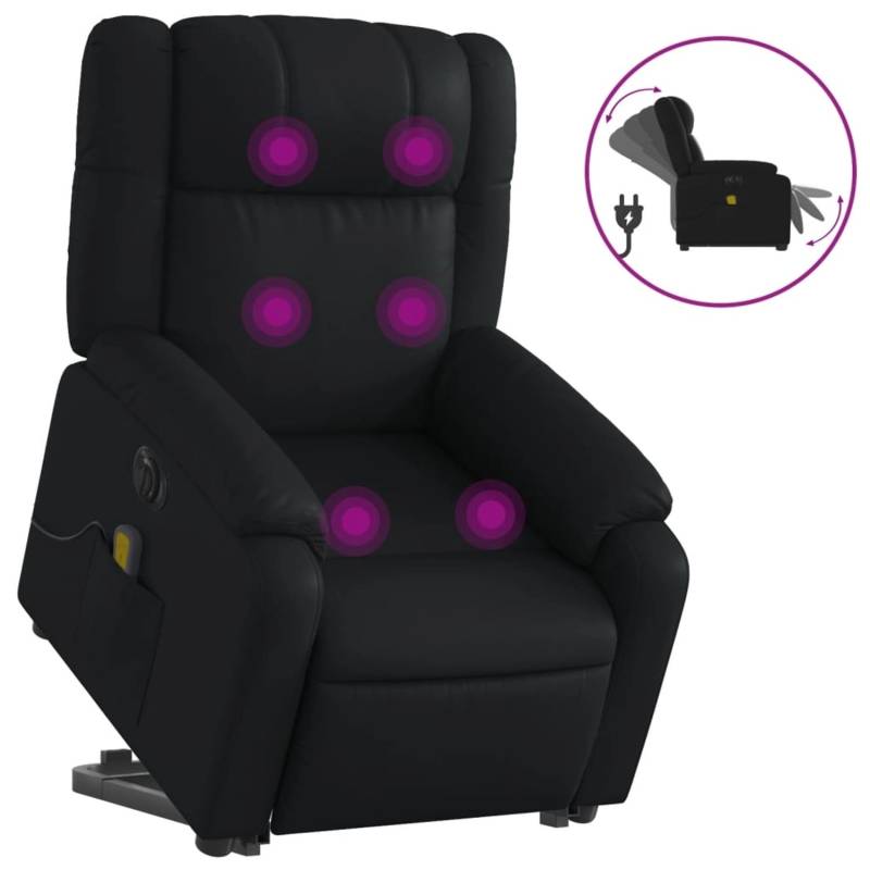 vidaXL Massagesessel mit Aufstehhilfe Elektrisch Schwarz Kunstleder Modell 3 von VIDAXL