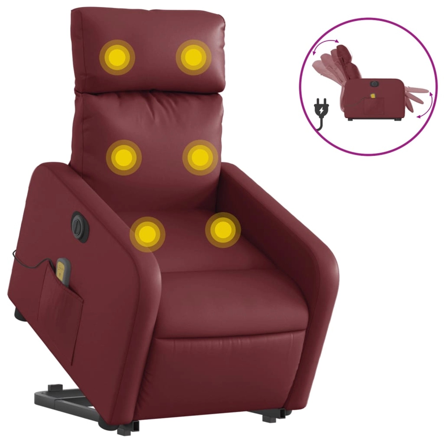 vidaXL Massagesessel mit Aufstehhilfe Elektrisch Weißrot Kunstleder Modell 10 vidaXL Massagesessel mit Aufstehhilfe Elektrisch Weißrot Kunstleder Modell 10 von VIDAXL