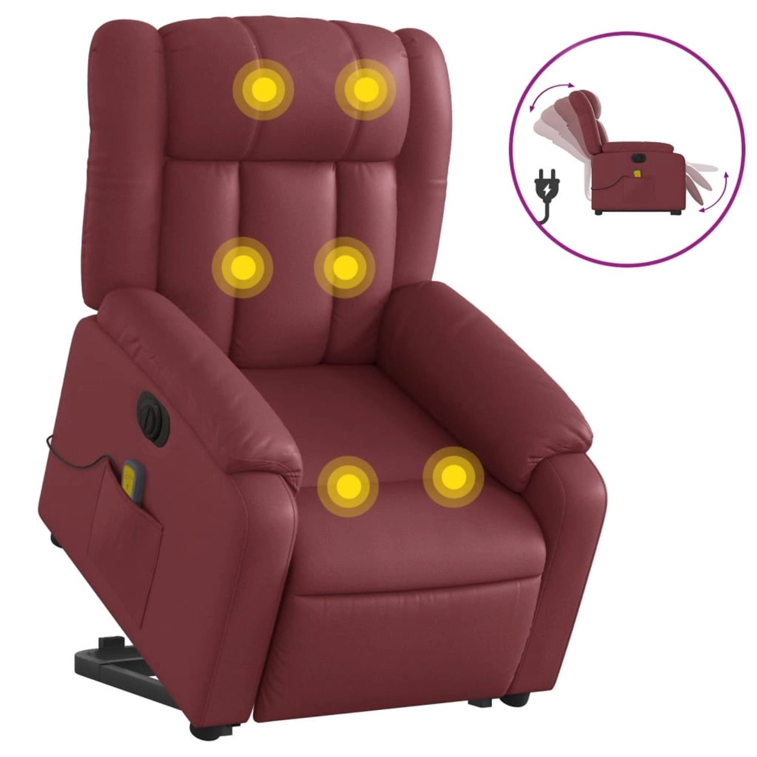 vidaXL Massagesessel mit Aufstehhilfe Elektrisch Weißrot Kunstleder Modell 2 vidaXL Massagesessel mit Aufstehhilfe Elektrisch Weißrot Kunstleder Modell 2 von VIDAXL