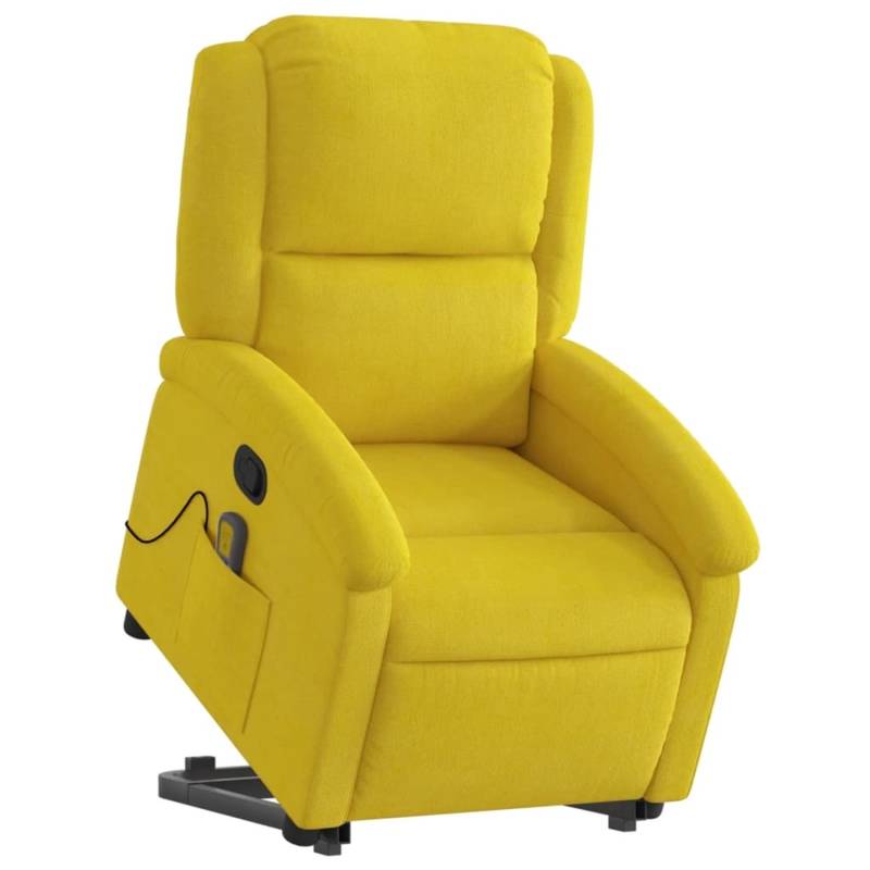 vidaXL Massagesessel mit Aufstehhilfe Gelb Samt von VIDAXL