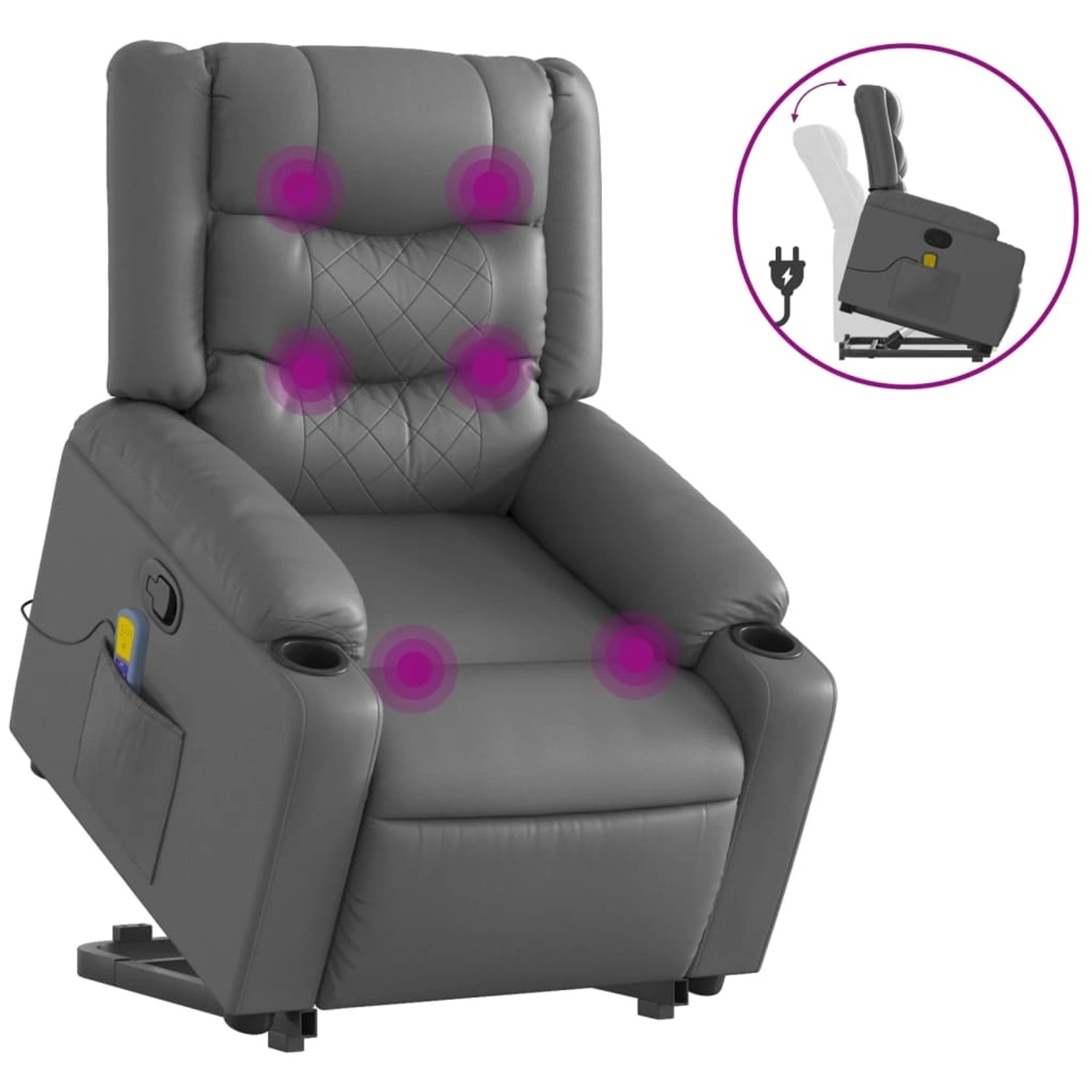 vidaXL Massagesessel mit Aufstehhilfe Grau Kunstleder Modell 11 vidaXL Massagesessel mit Aufstehhilfe Grau Kunstleder Modell 11 von VIDAXL