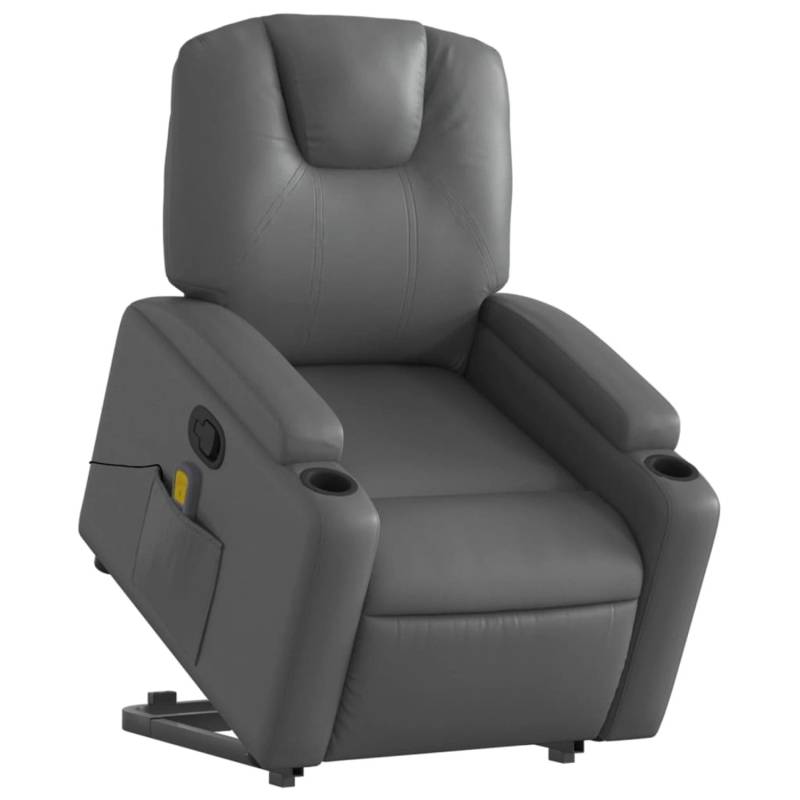 vidaXL Massagesessel mit Aufstehhilfe Grau Kunstleder Modell 4 von VIDAXL