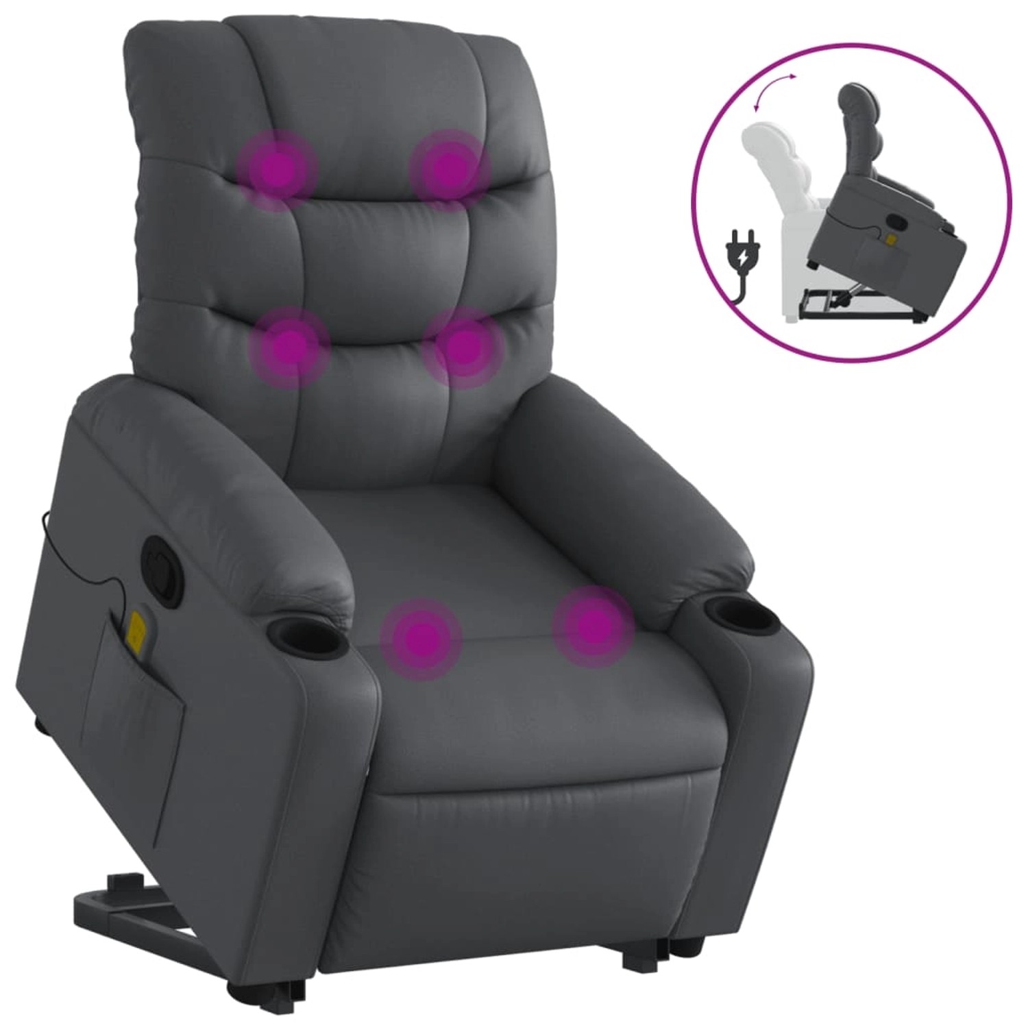 vidaXL Massagesessel mit Aufstehhilfe Grau Kunstleder Modell 7 vidaXL Massagesessel mit Aufstehhilfe Grau Kunstleder Modell 7 von VIDAXL