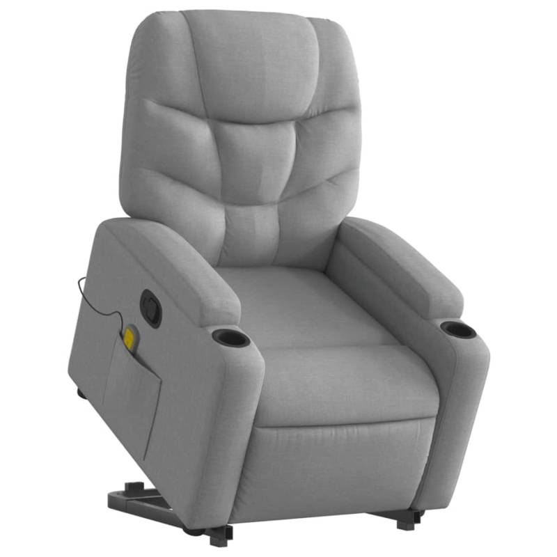vidaXL Massagesessel mit Aufstehhilfe Hellgrau Samt Modell 11 von VIDAXL