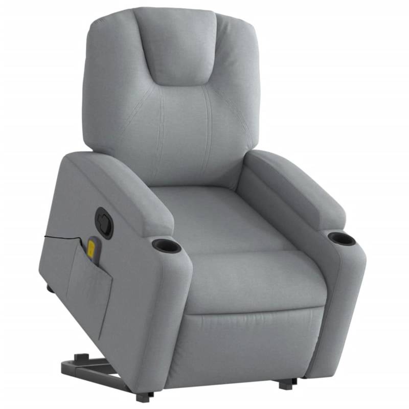 vidaXL Massagesessel mit Aufstehhilfe Hellgrau Samt Modell 12 von VIDAXL